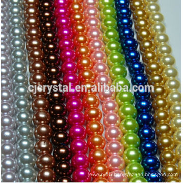 8mm 10mm Mixed Color Glass Pearl